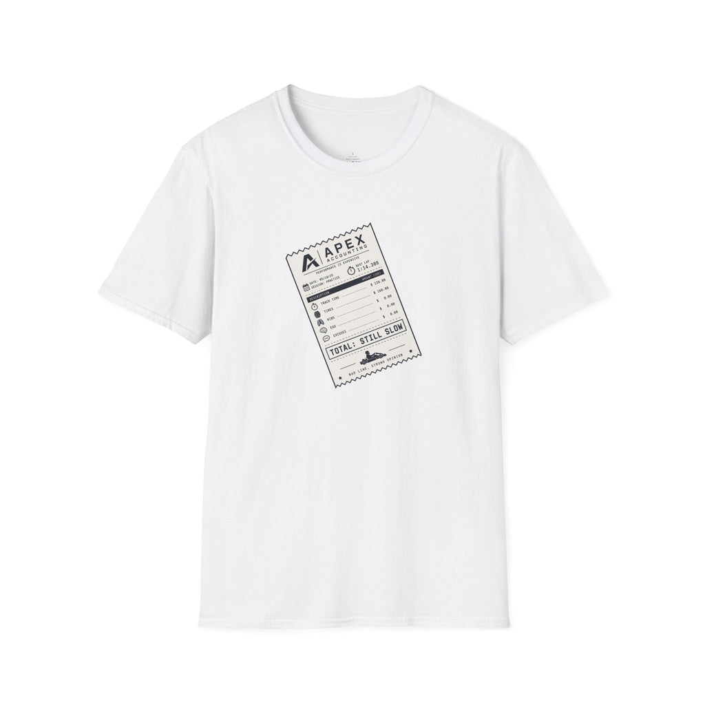 Apex Accounting T-Shirt — racing-themed graphic tee from Racing Lovers Club