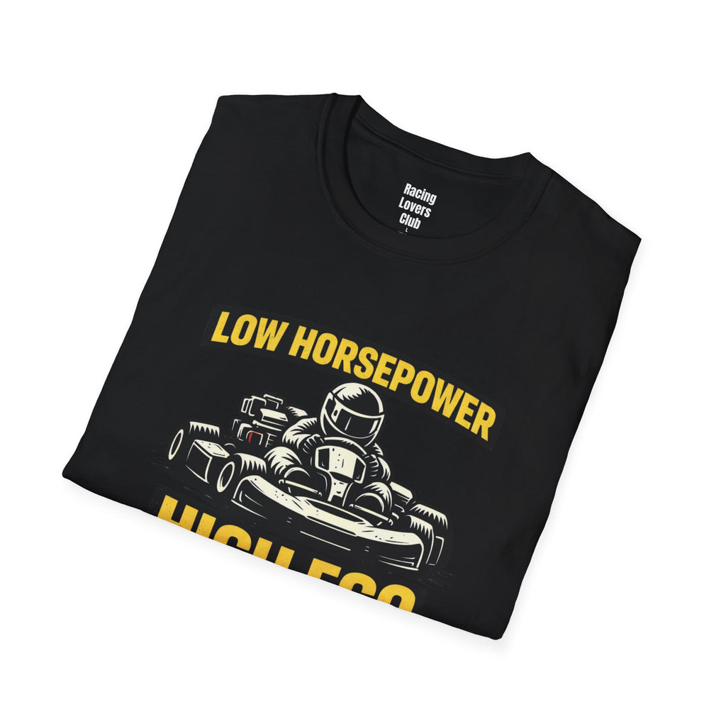 Low Horsepower High Ego T-Shirt — racing-themed graphic tee from Racing Lovers Club