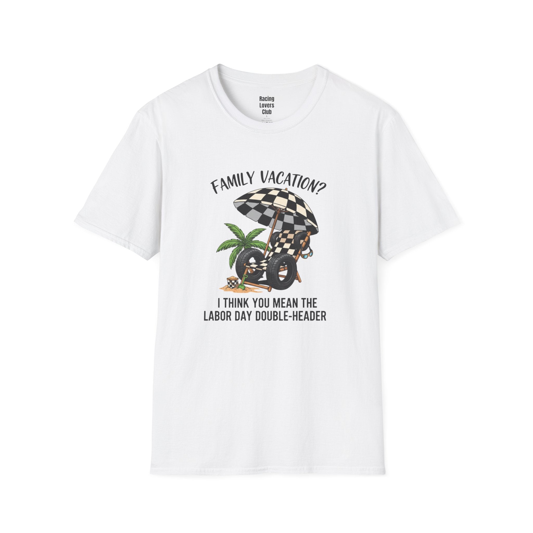 Racing Family Vacation T-Shirt — racing-themed graphic tee from Racing Lovers Club