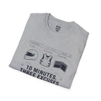10 Minutes 3 Excuses T-Shirt — racing-themed graphic tee from Racing Lovers Club