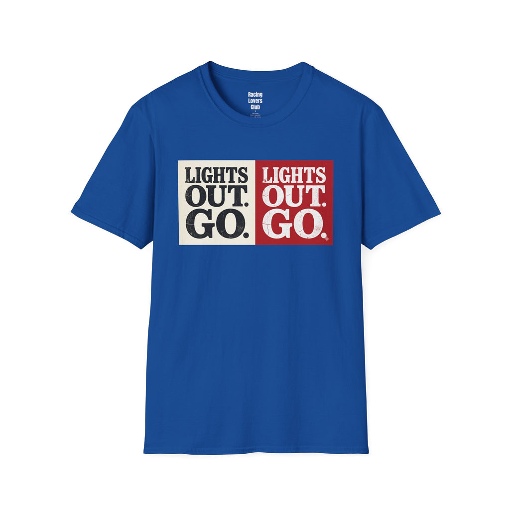 Lights Out Go T-Shirt — racing-themed graphic tee from Racing Lovers Club