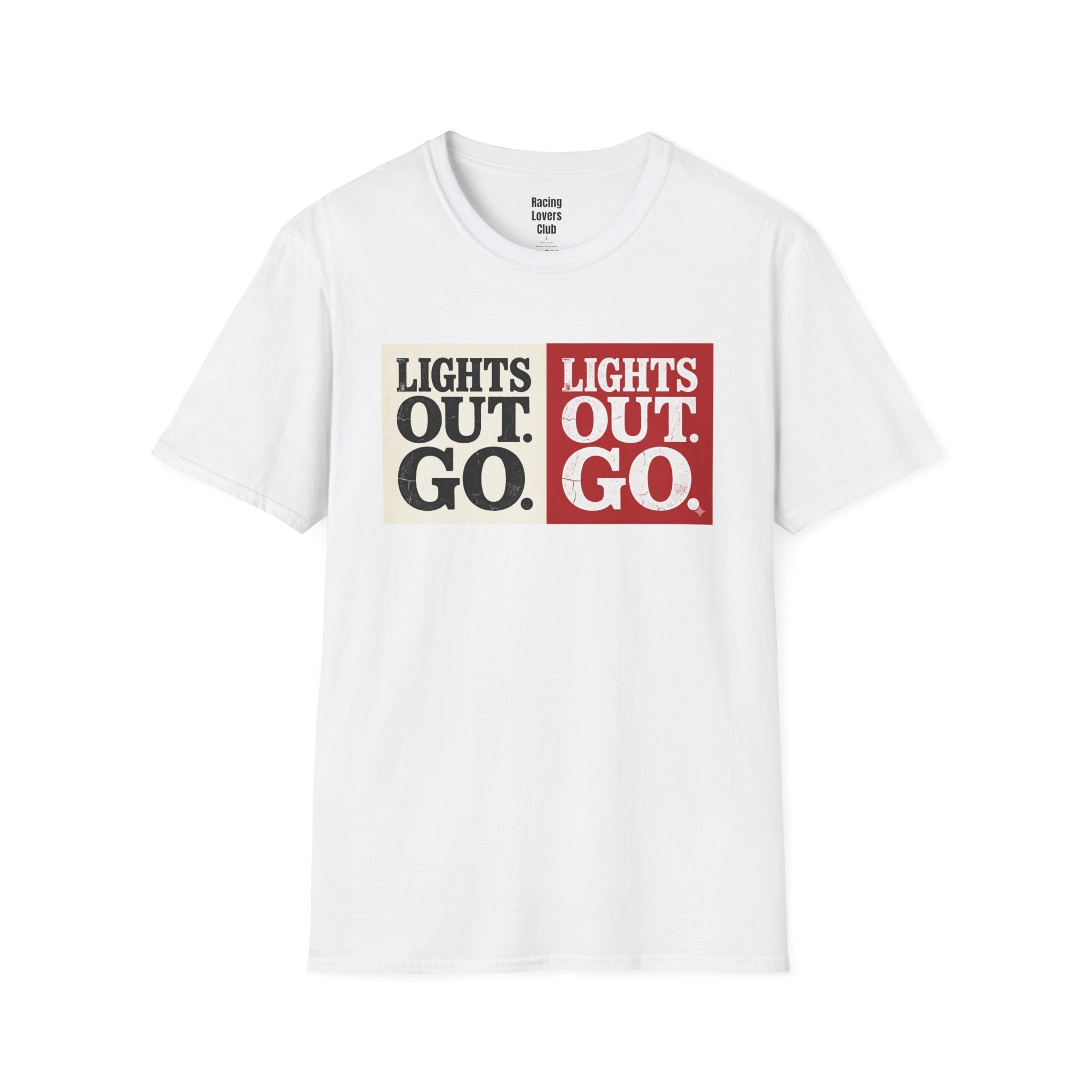 Lights Out Go T-Shirt — racing-themed graphic tee from Racing Lovers Club