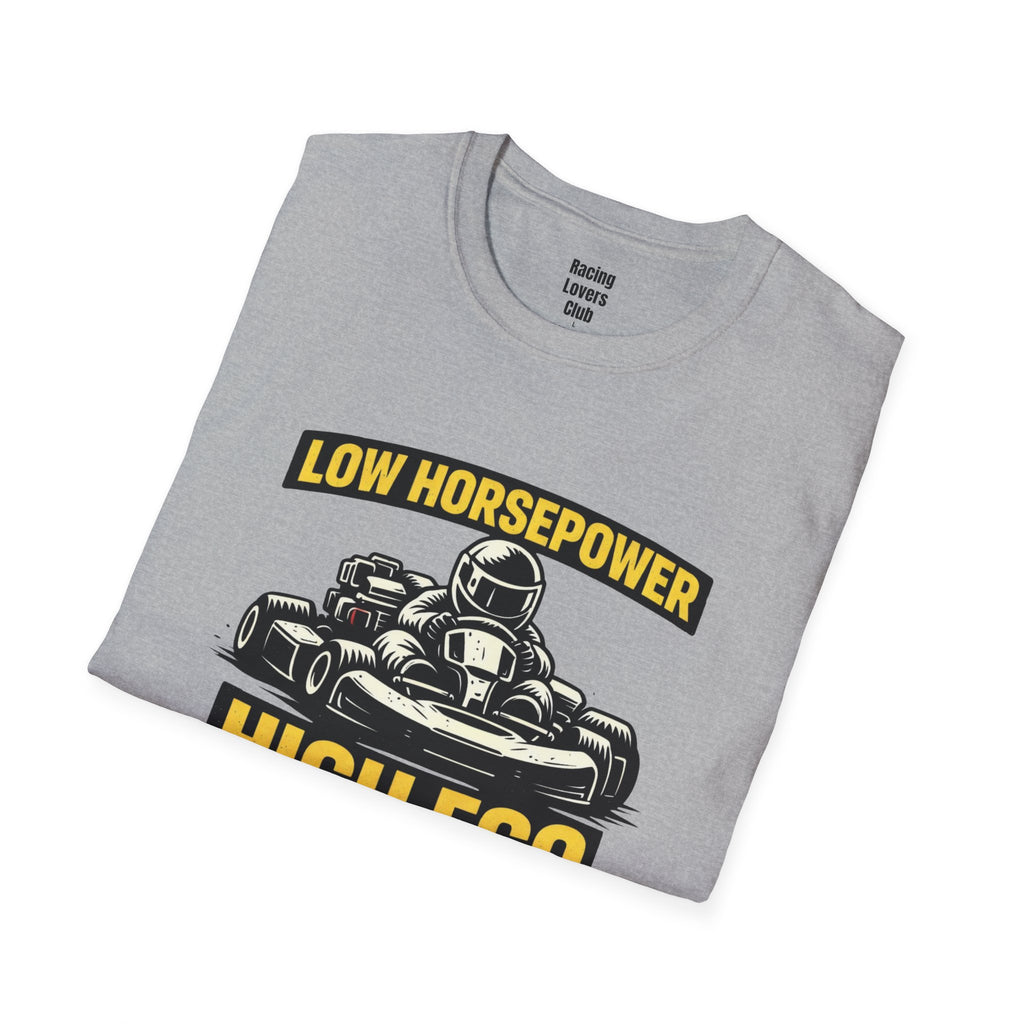 Low Horsepower High Ego T-Shirt — racing-themed graphic tee from Racing Lovers Club