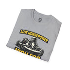 Low Horsepower High Ego T-Shirt — racing-themed graphic tee from Racing Lovers Club
