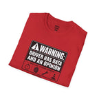 Warning: Driver Has Data T-Shirt — racing-themed graphic tee from Racing Lovers Club