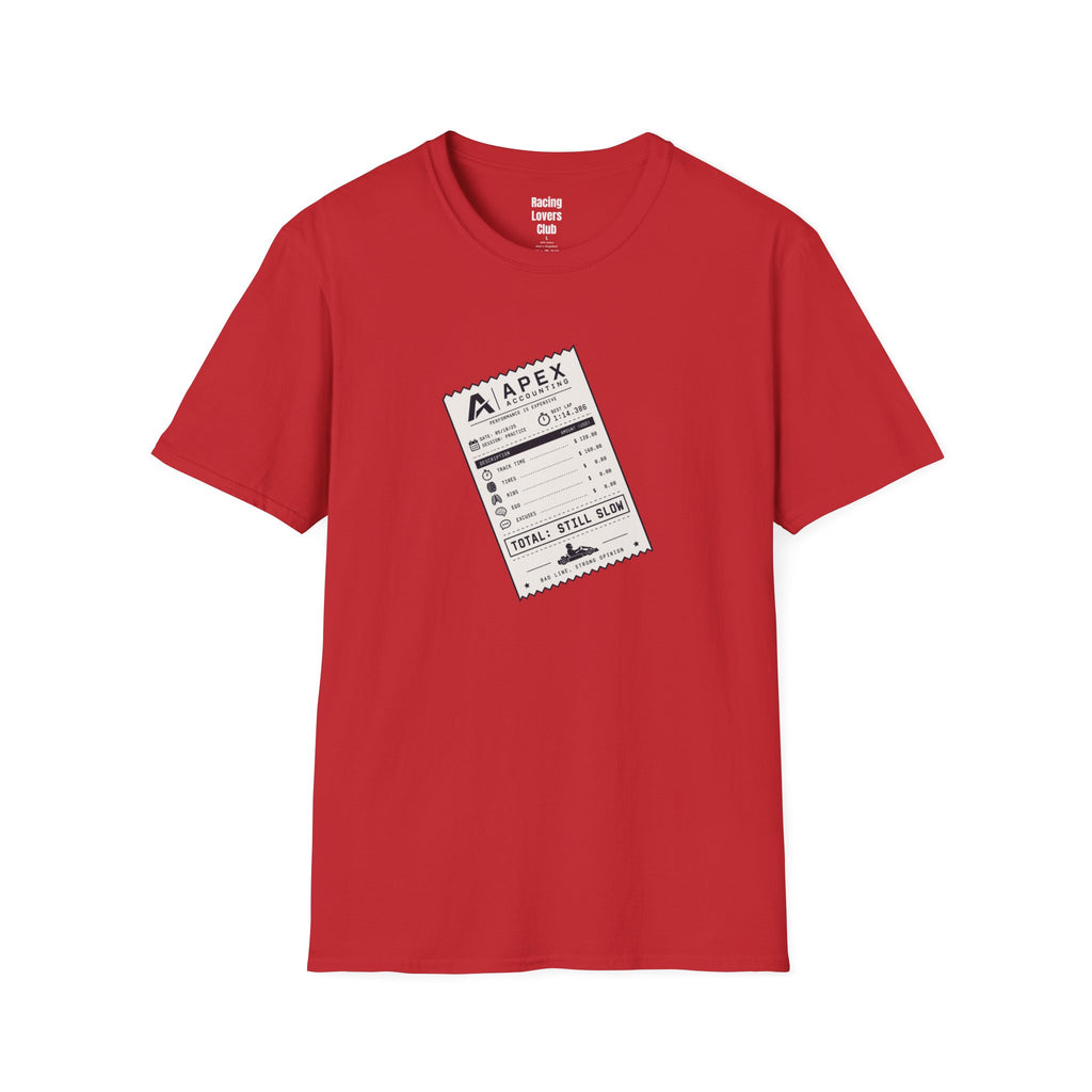 Apex Accounting T-Shirt — racing-themed graphic tee from Racing Lovers Club