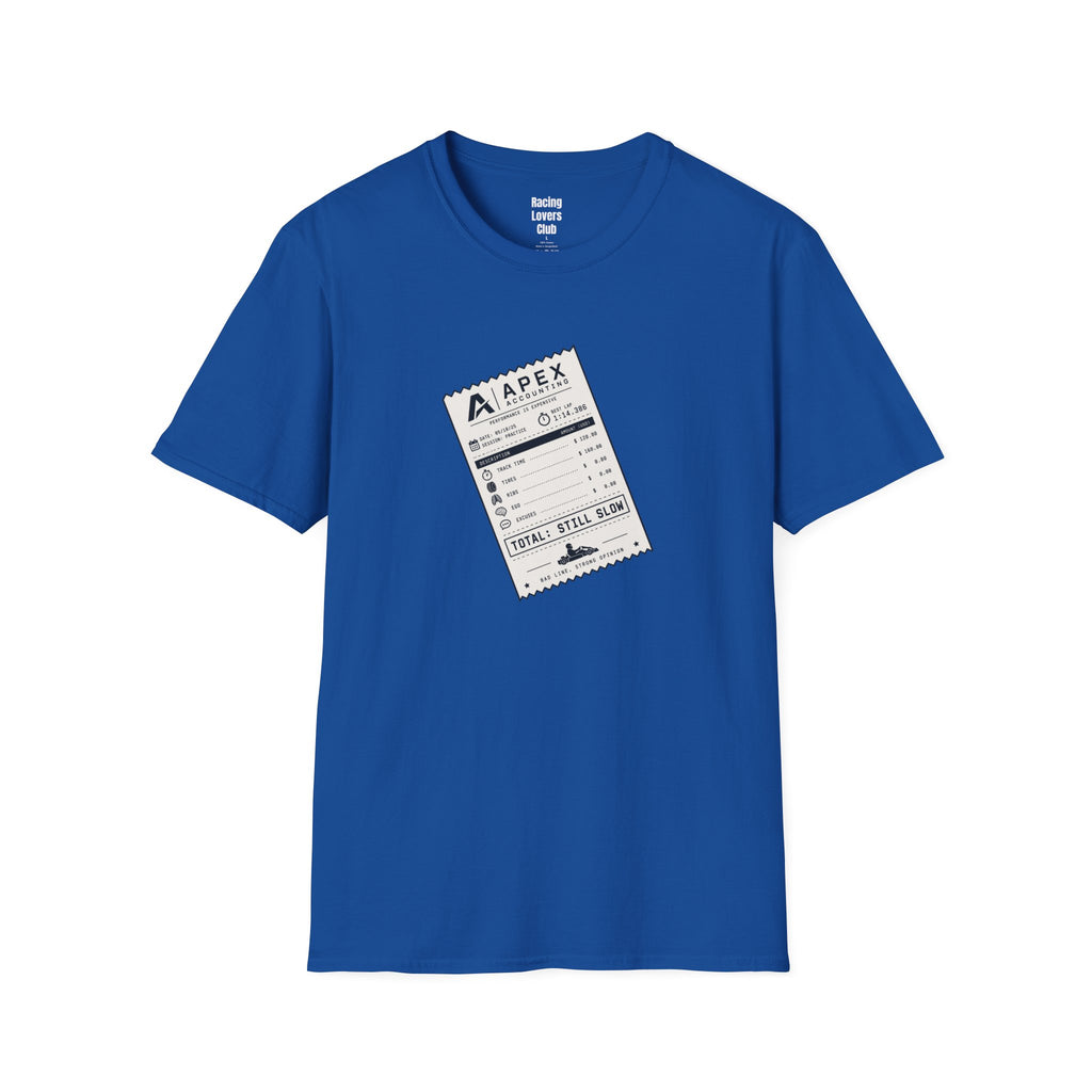 Apex Accounting T-Shirt — racing-themed graphic tee from Racing Lovers Club
