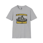 Low Horsepower High Ego T-Shirt — racing-themed graphic tee from Racing Lovers Club