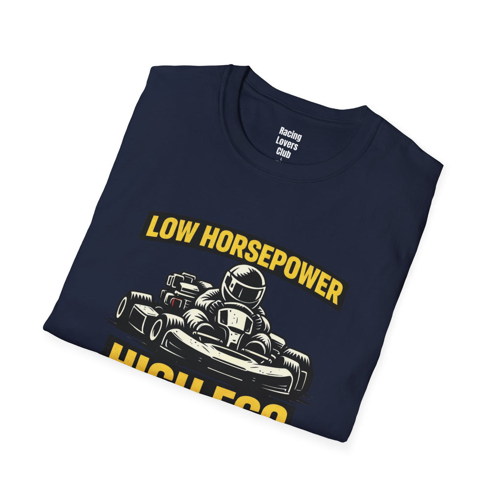 Low Horsepower High Ego T-Shirt — racing-themed graphic tee from Racing Lovers Club