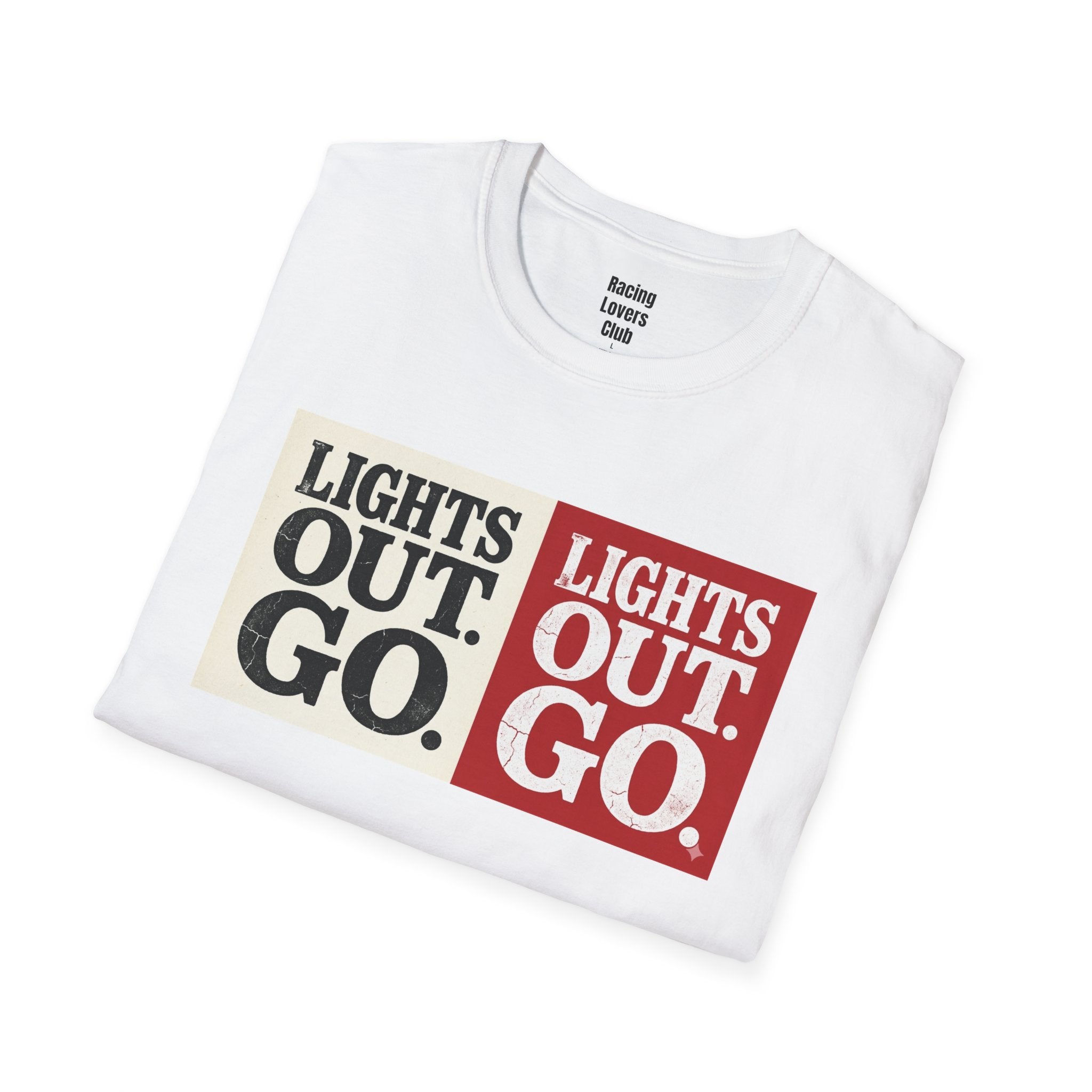 Lights Out Go T-Shirt — racing-themed graphic tee from Racing Lovers Club