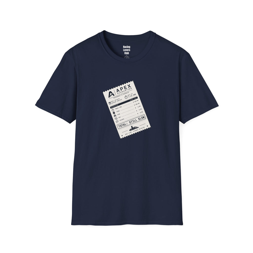 Apex Accounting T-Shirt — racing-themed graphic tee from Racing Lovers Club
