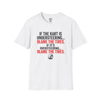 Blame The Tires T-Shirt — racing-themed graphic tee from Racing Lovers Club