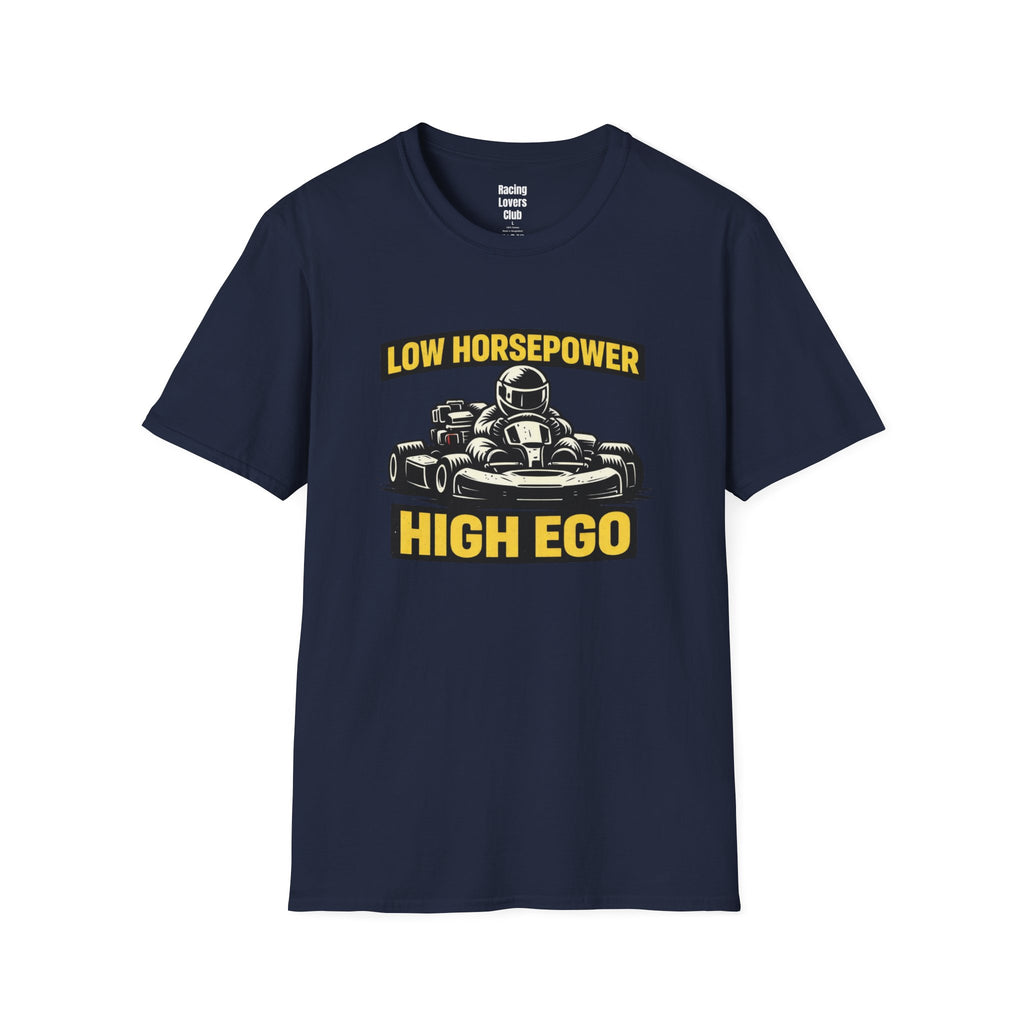 Low Horsepower High Ego T-Shirt — racing-themed graphic tee from Racing Lovers Club