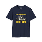 Low Horsepower High Ego T-Shirt — racing-themed graphic tee from Racing Lovers Club